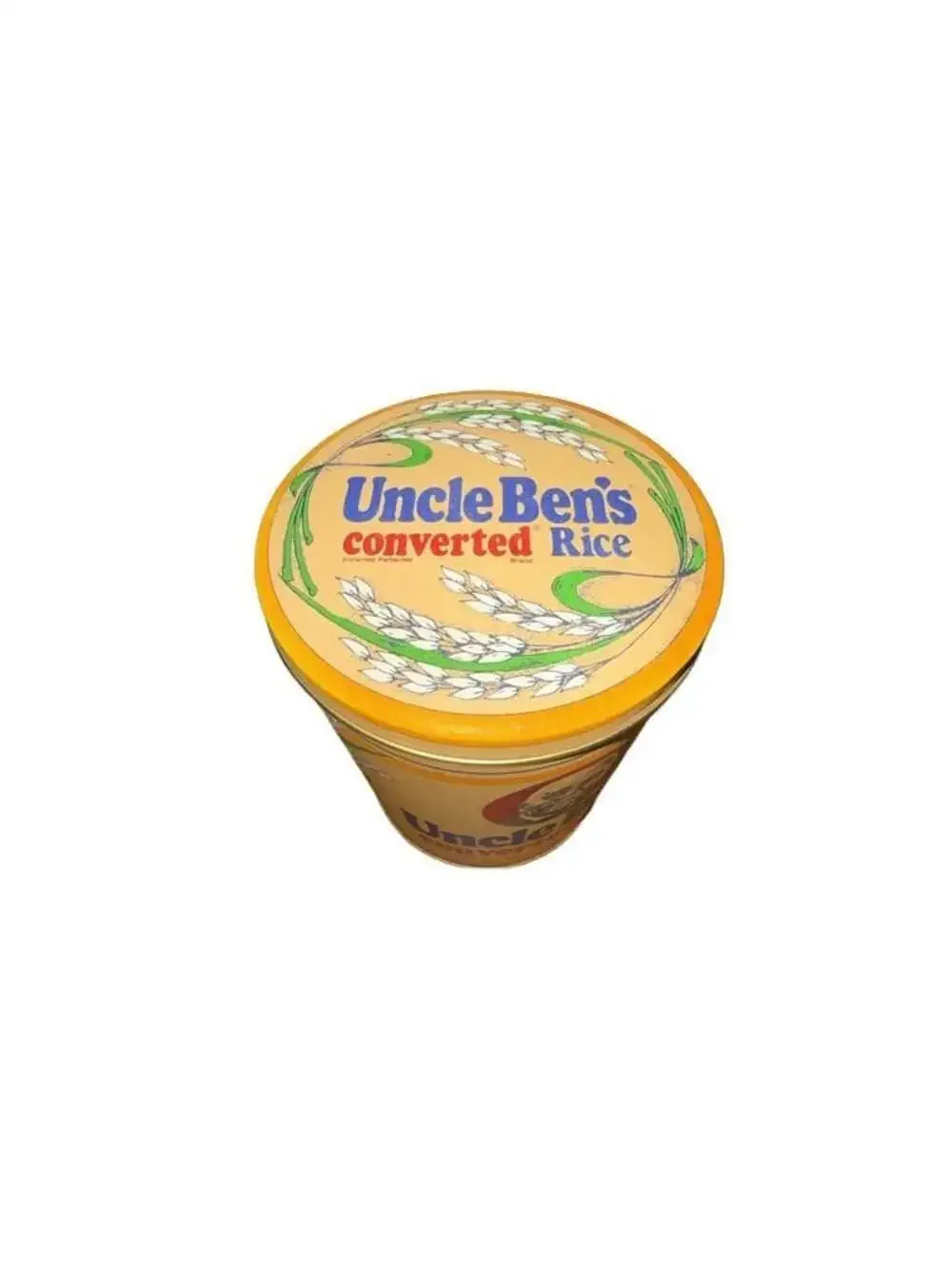 Vintage 1985 Uncle Ben's Rice Tin 64oz Container Kitchen Storage
